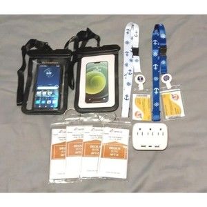 Carnival Cruise Kit-Waterproof Phone Case Power Strip Lanyards Luggage Tags NWOT